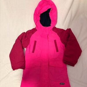 Lands End Girls Squall Waterproof Insulated Jacket, Magenta and Plum